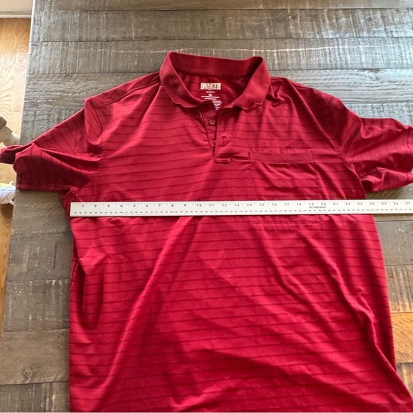 Duluth Trading Red Men's Knuckledown Short Sleeve Stripe Polo Pocket Relaxed XL - Picture 4 of 7